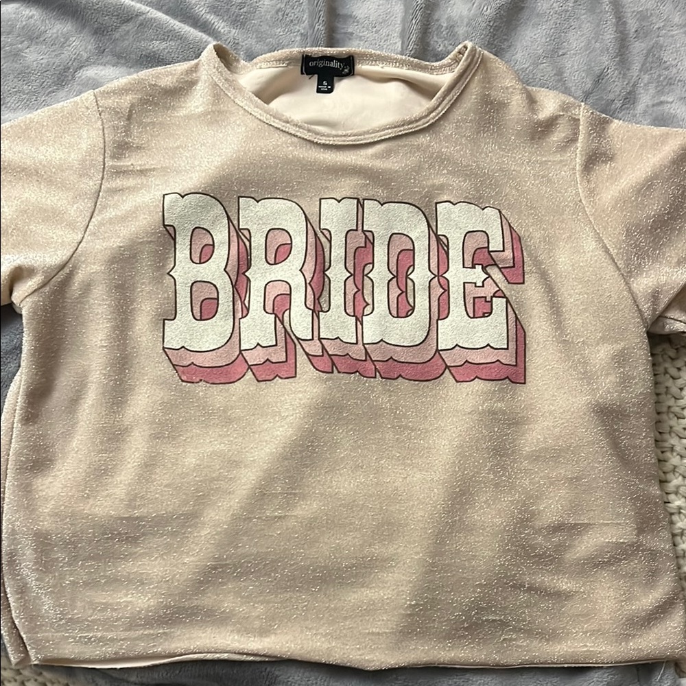 Dry Goods Cream and Pink Crop Top Bride Design